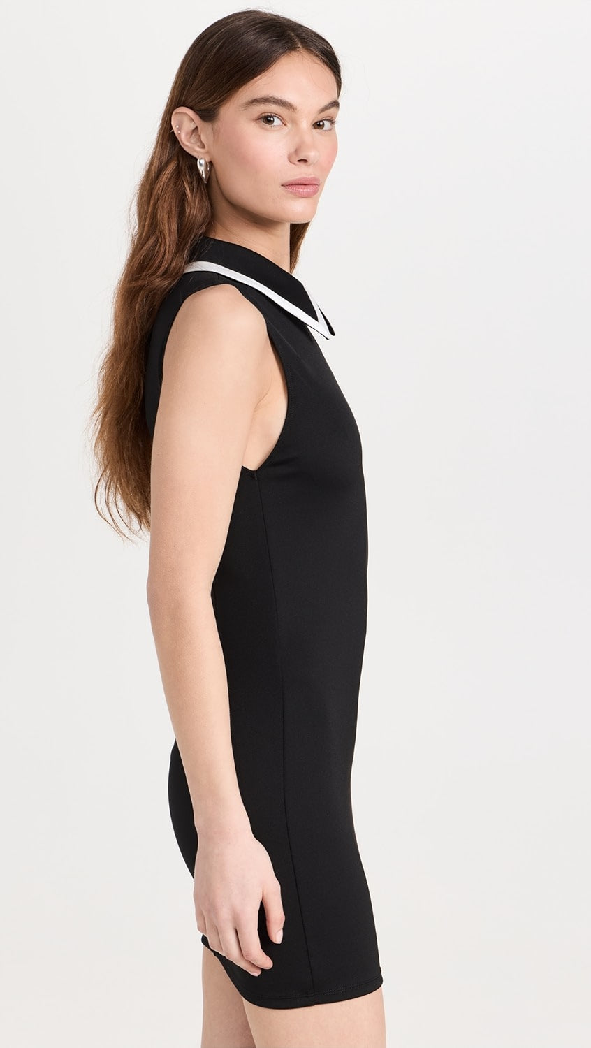 BLACK COLLARED NECK DRESS