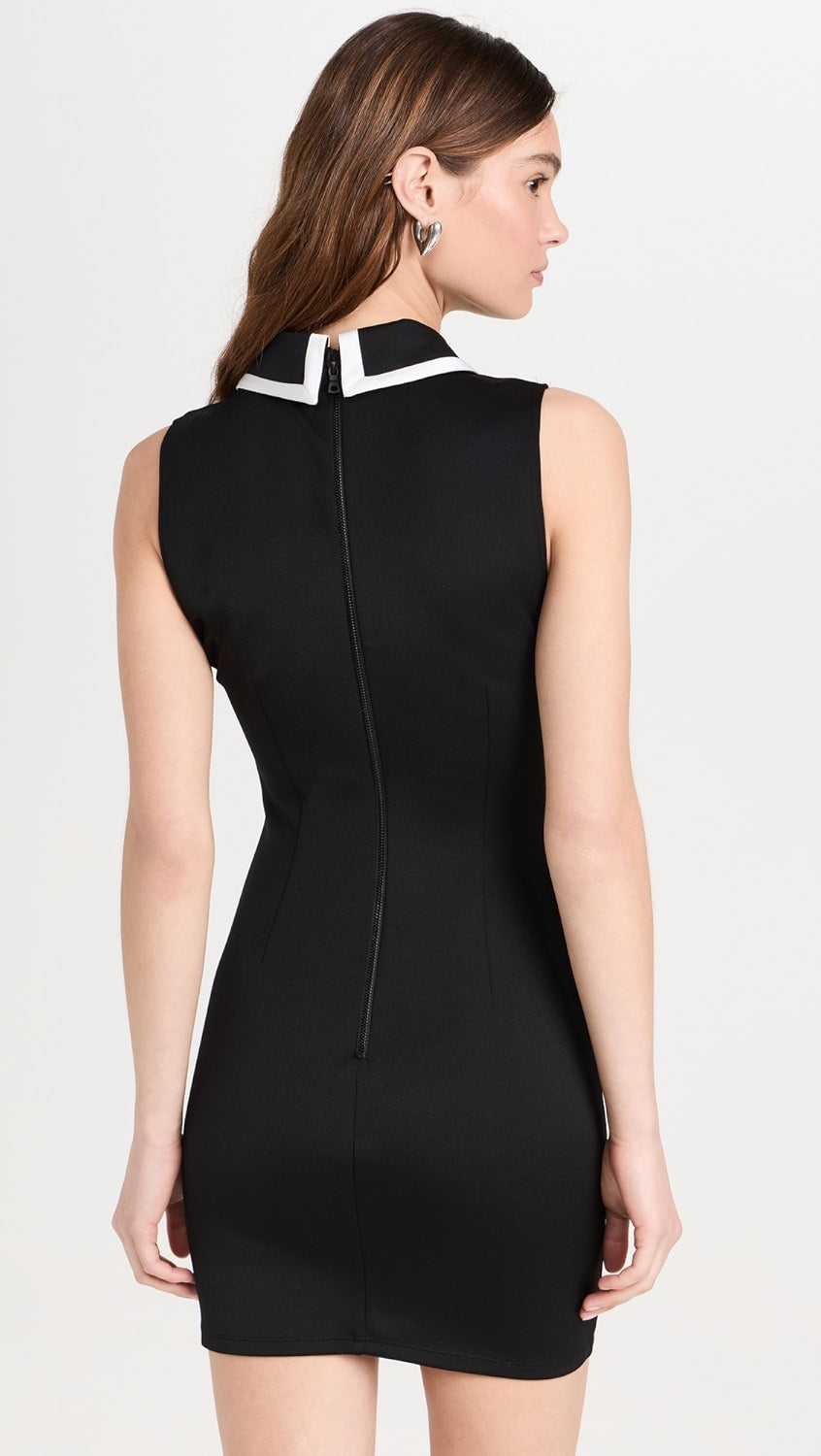 BLACK COLLARED NECK DRESS