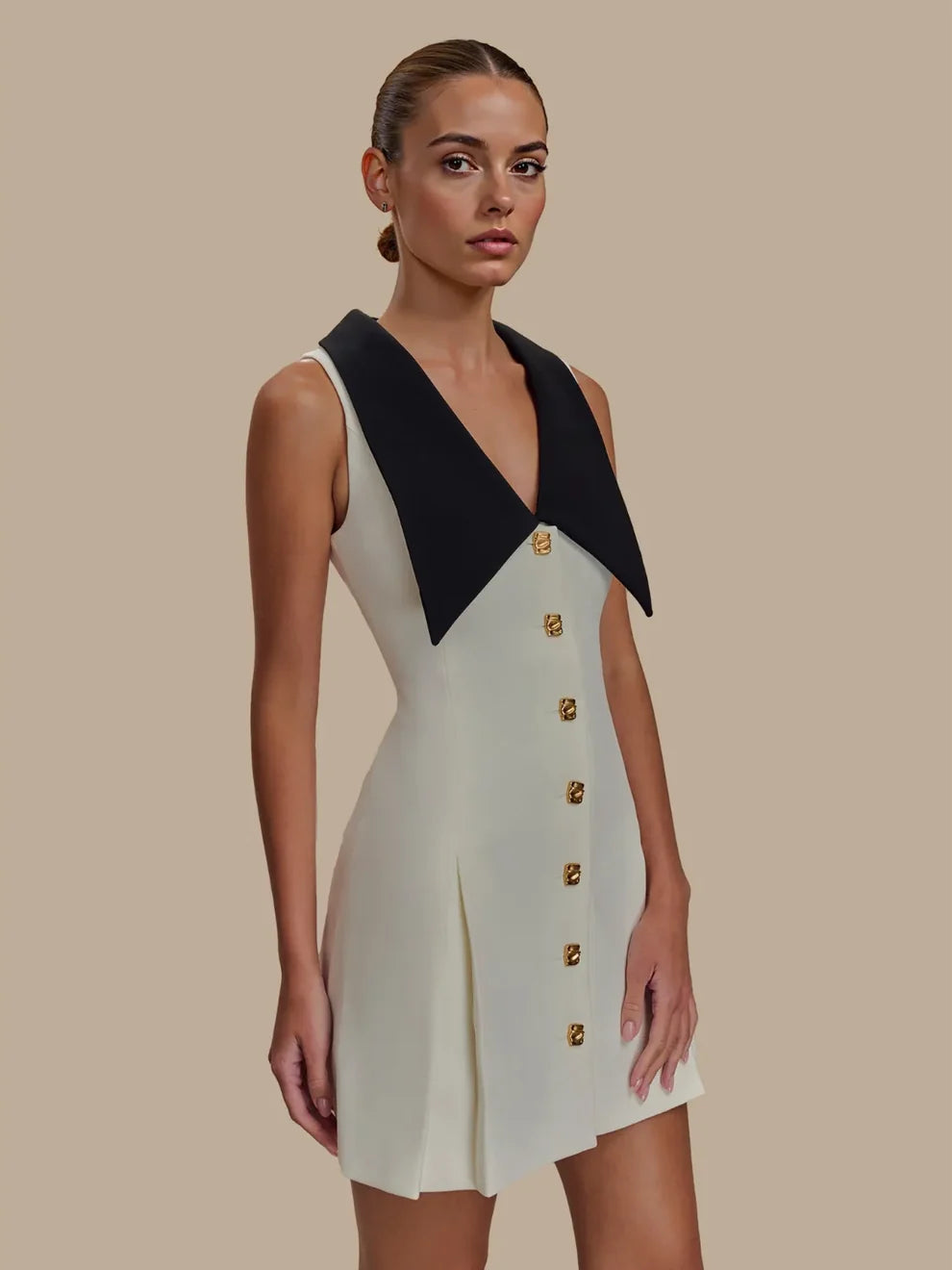 CLASSIC CONTRAST MINI DRESS