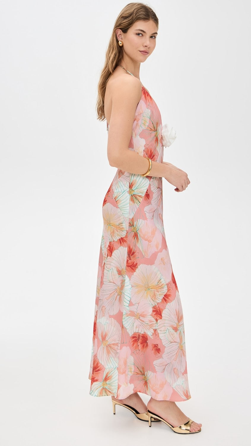 CORAL WHISPER MAXI DRESS