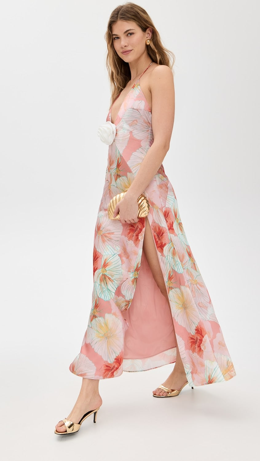 CORAL WHISPER MAXI DRESS