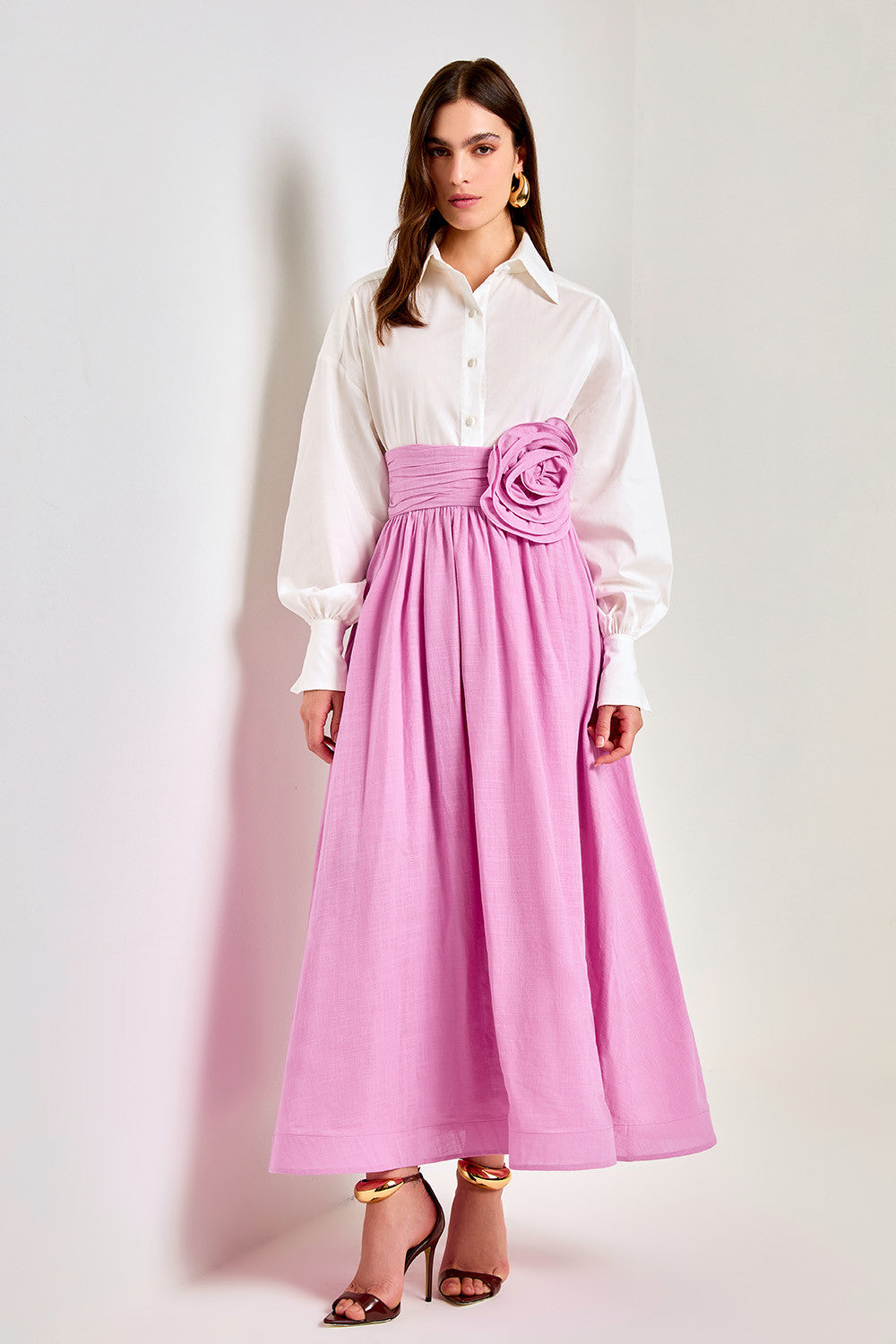 PINK ROSE MAXI SKIRT