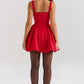 RED FLARED CHRISTMAS DRESS