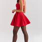 RED FLARED CHRISTMAS DRESS