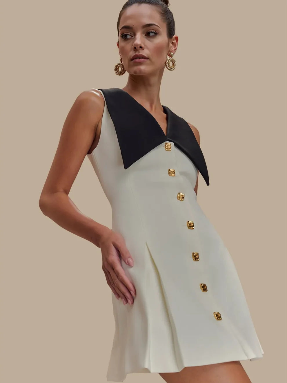 CLASSIC CONTRAST MINI DRESS