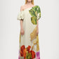FLORAL ABSTRACT PRINT MAXI GOWN