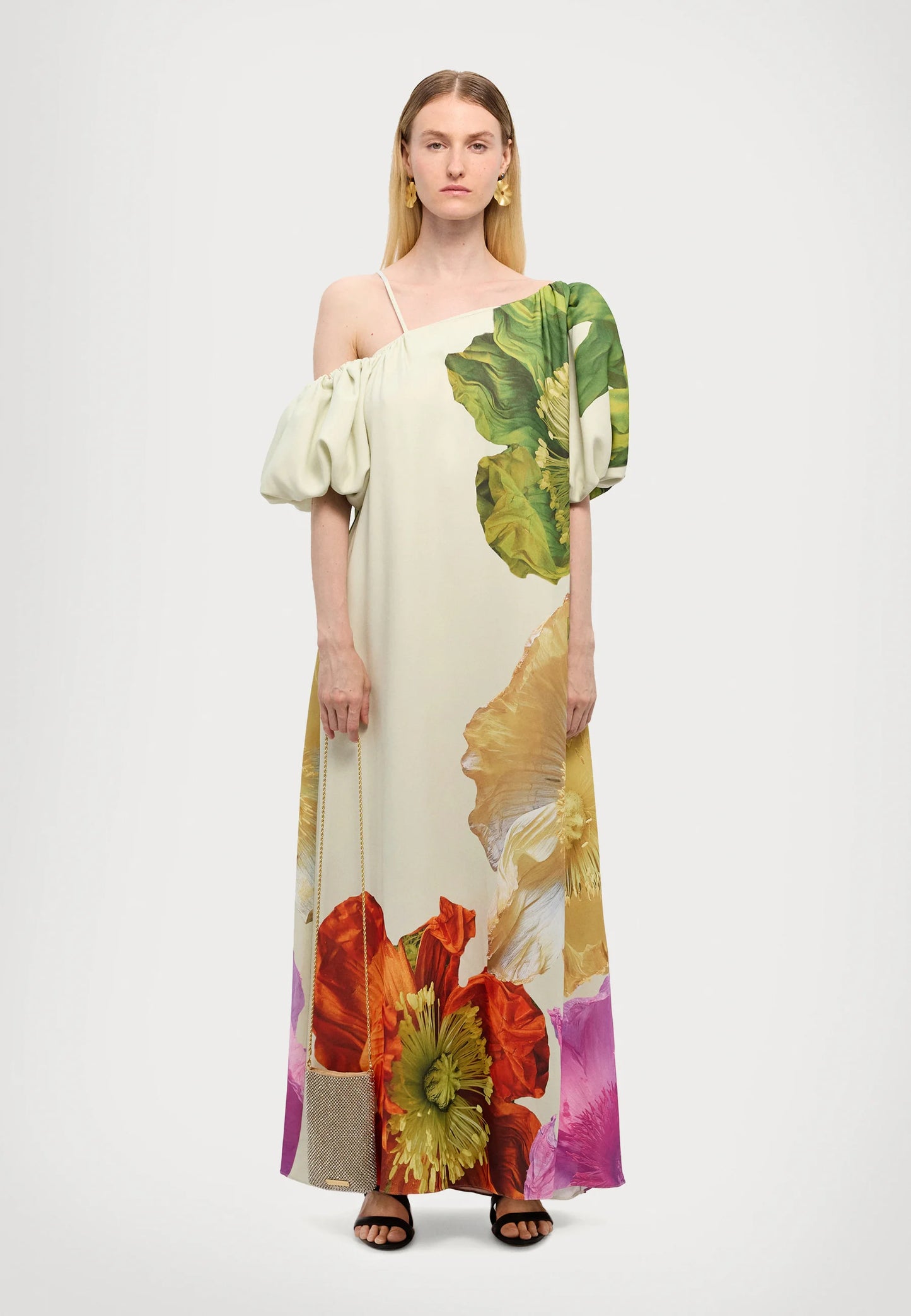 FLORAL ABSTRACT PRINT MAXI GOWN