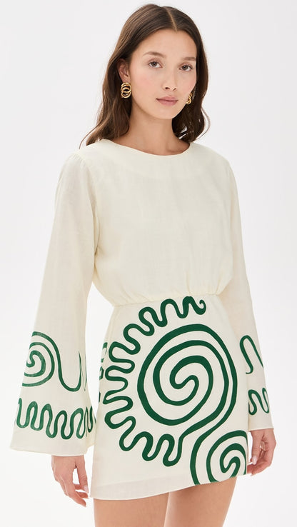 IVORY MUSE SPIRAL DRESS