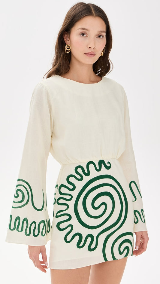 IVORY MUSE SPIRAL DRESS