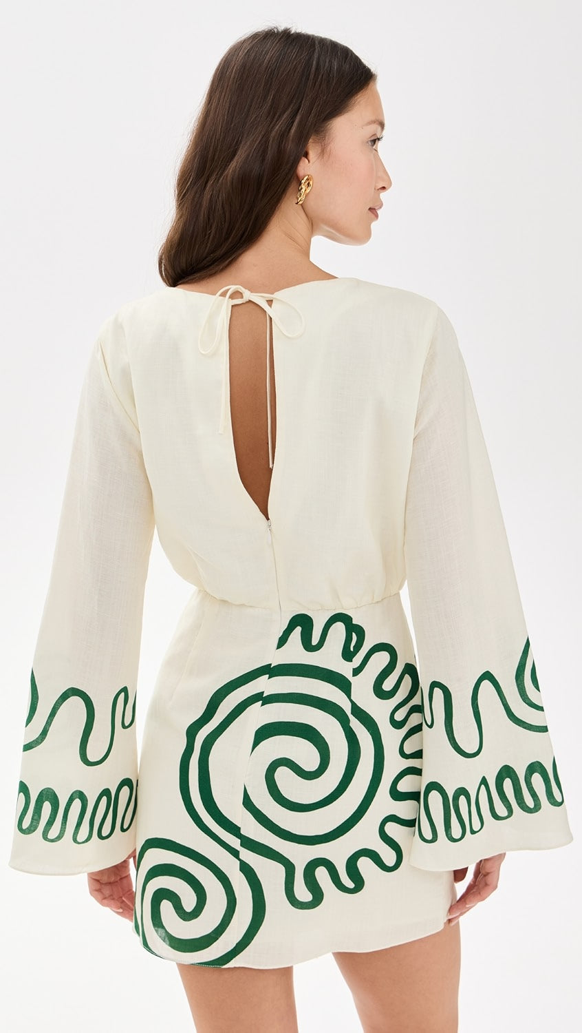 IVORY MUSE SPIRAL DRESS