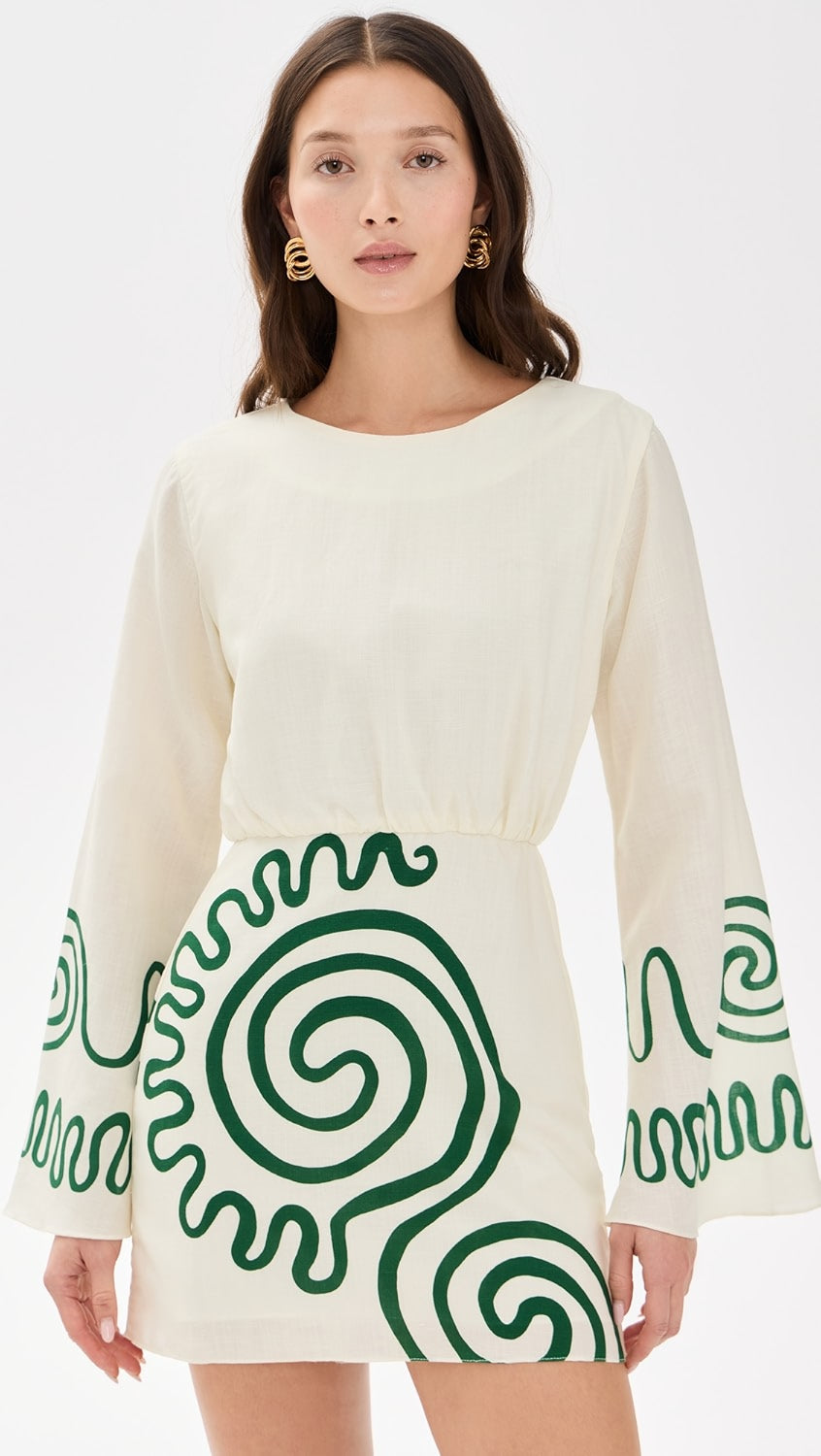 IVORY MUSE SPIRAL DRESS