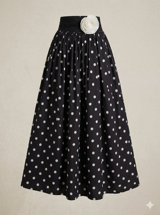 POLKA DOT ROSE SKIRT