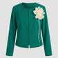EMERALD GREEN 3-D FLOWER TOP