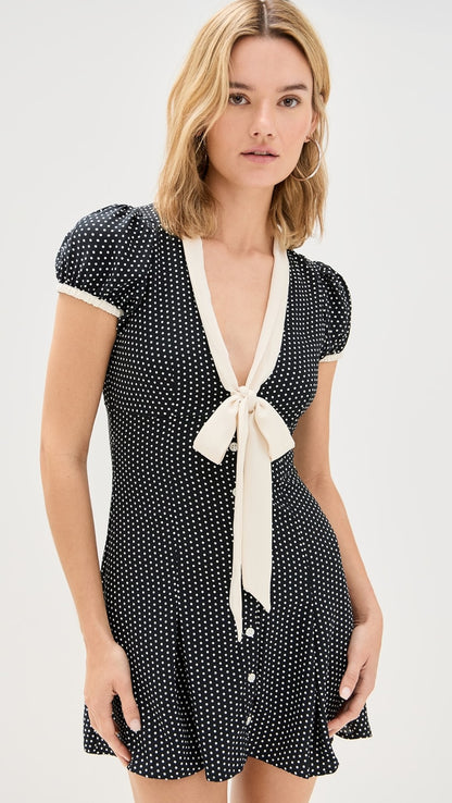 MINI POLKA DOT TIE-KNOT DRESS