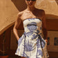 TROPICAL BLOOM STRAPLESS MINI DRESS