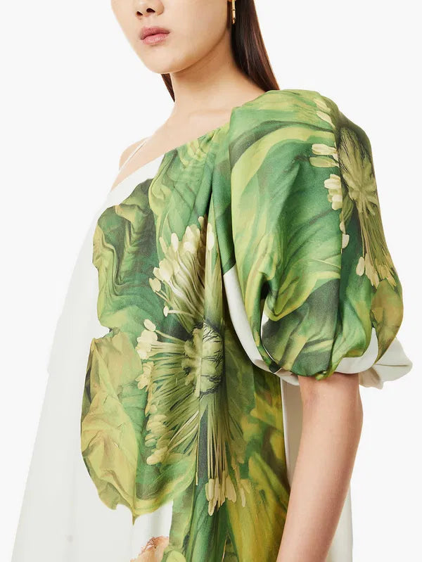 FLORAL ABSTRACT PRINT MAXI GOWN
