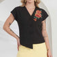FLOWER EMBROIDERY PATCH TOP