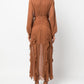 LILY BROWN CHIFFON DRESS