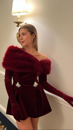 CHRISTMAS EVE FUR GLOVE DRESS