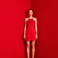 RED CHARM BOW DRESS