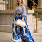 FLORAL BLUE MAXI SKIRT