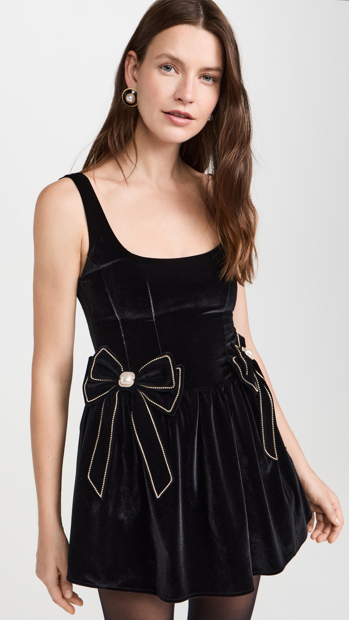 BLACK VELVET MINI DRESS