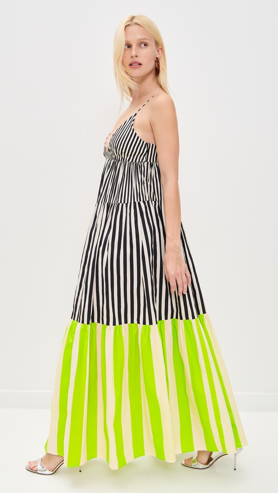 NEON RIVIERA COLORBLOCK STRIPED MAXI DRESS