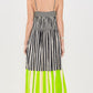 NEON RIVIERA COLORBLOCK STRIPED MAXI DRESS