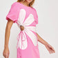 SIDE CUT FLOWER DETAIL MINI DRESS