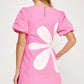 SIDE CUT FLOWER DETAIL MINI DRESS