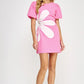 SIDE CUT FLOWER DETAIL MINI DRESS