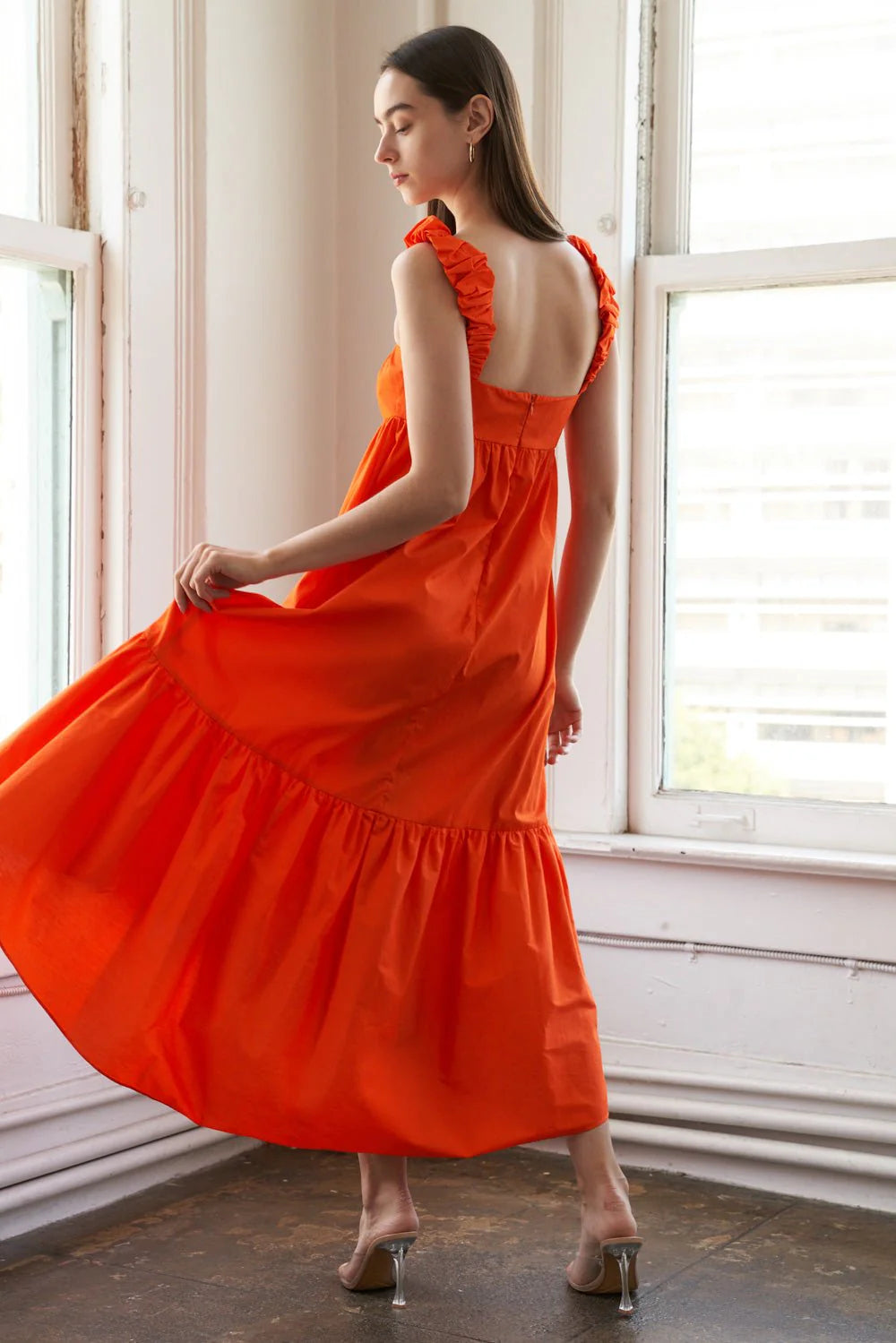 CAPTIVATING ORANGE RESORT DRESS