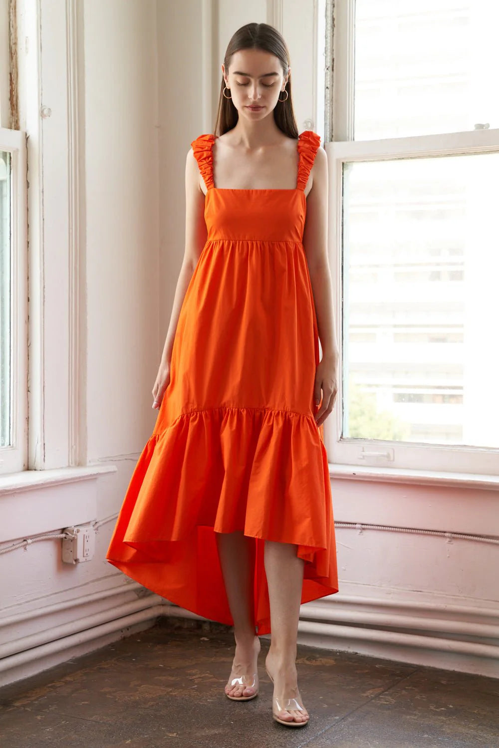 CAPTIVATING ORANGE RESORT DRESS