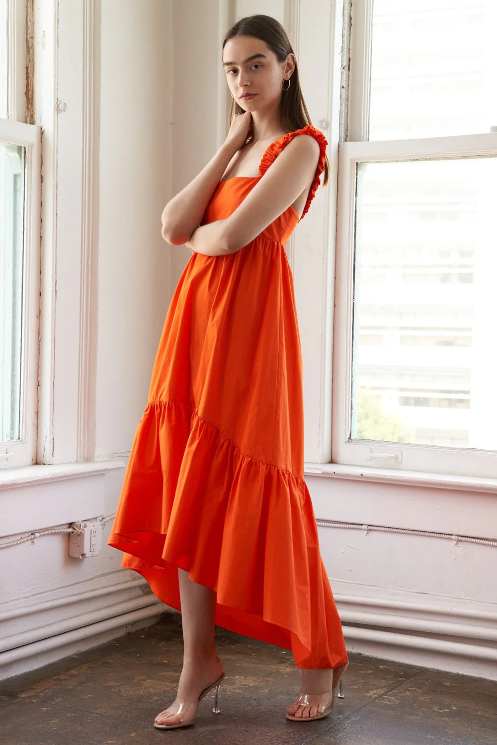 CAPTIVATING ORANGE RESORT DRESS