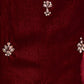 CHERRY VELVET EMBROIDERED DRESS