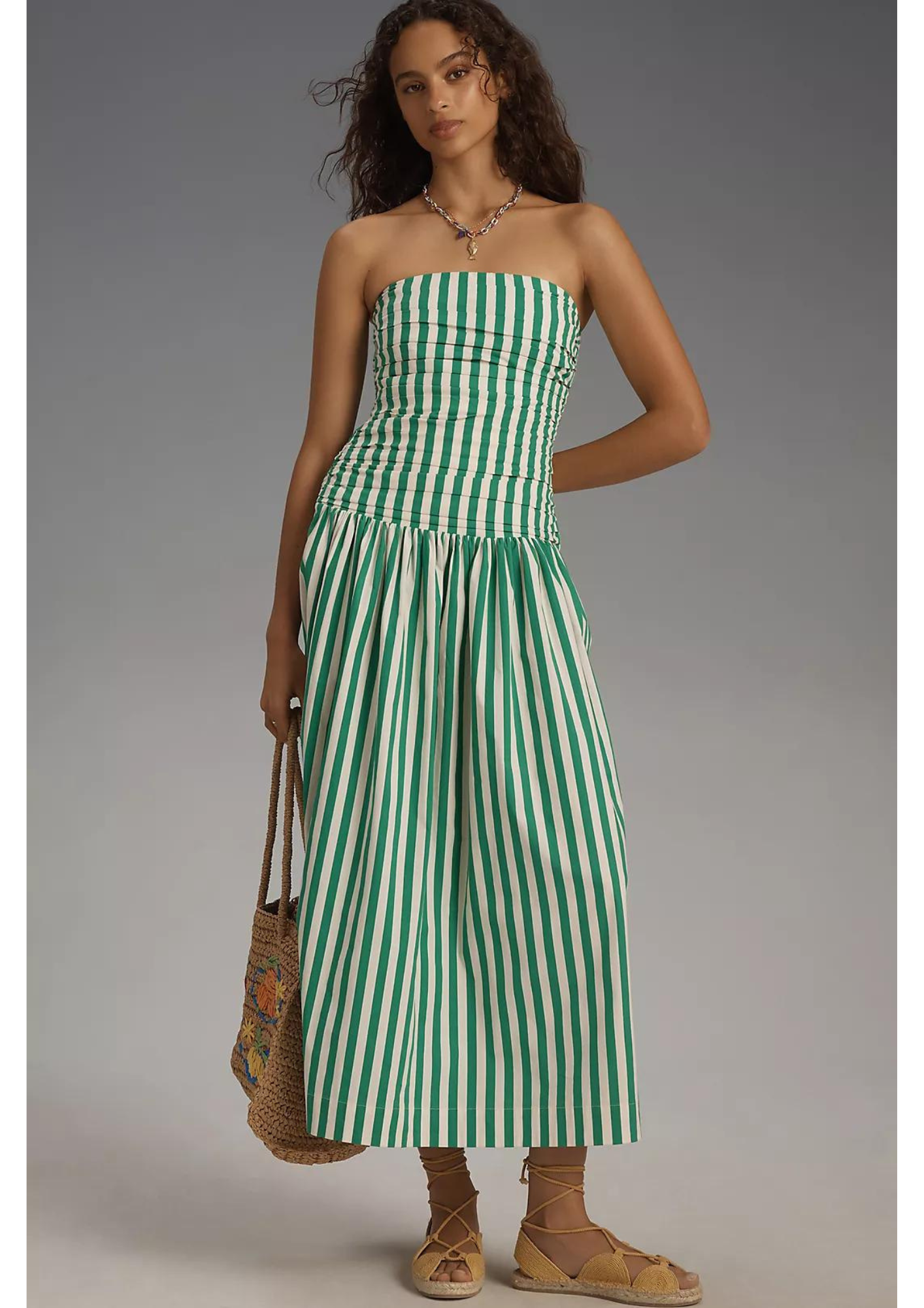 STRIPED LOW WAIST DRESS