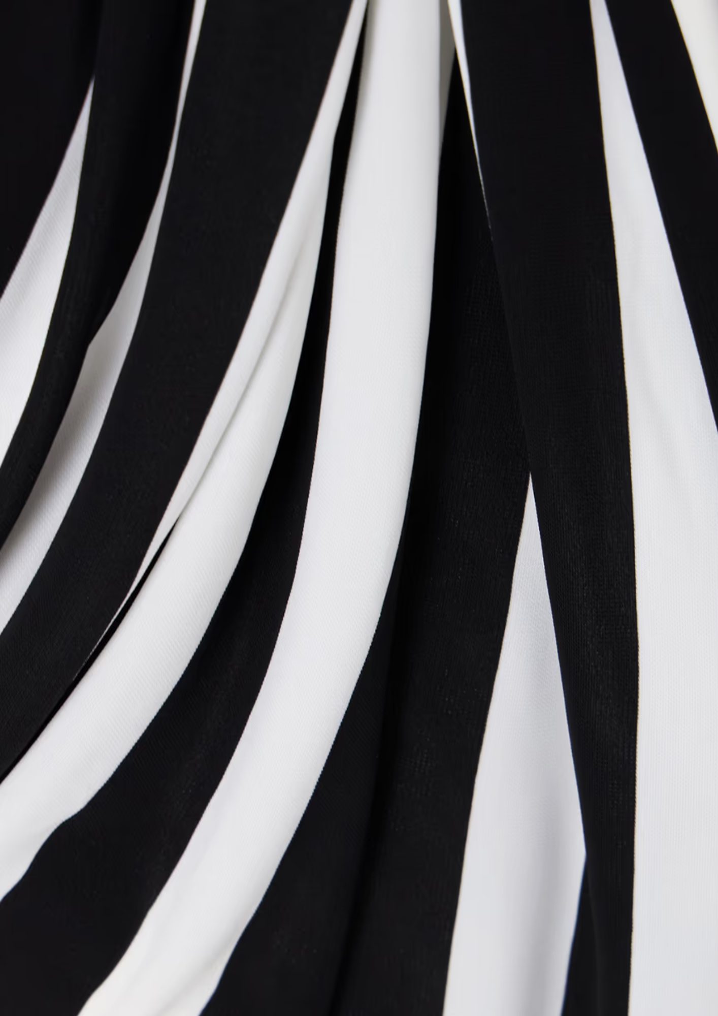 BLACK AND WHITE STRIPED DRAPED  DRESS