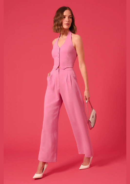 BABY PINK HALTER CO-ORD