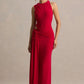 BODYCON TIE KNOT RED JERSEY DRESS