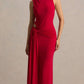 BODYCON TIE KNOT RED JERSEY DRESS