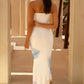 LUNA BLUE PETAL MAXI DRESS