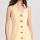 SPIRAL BUTTON BUTTER MINI DRESS
