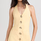 SPIRAL BUTTON BUTTER MINI DRESS
