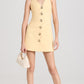SPIRAL BUTTON BUTTER MINI DRESS