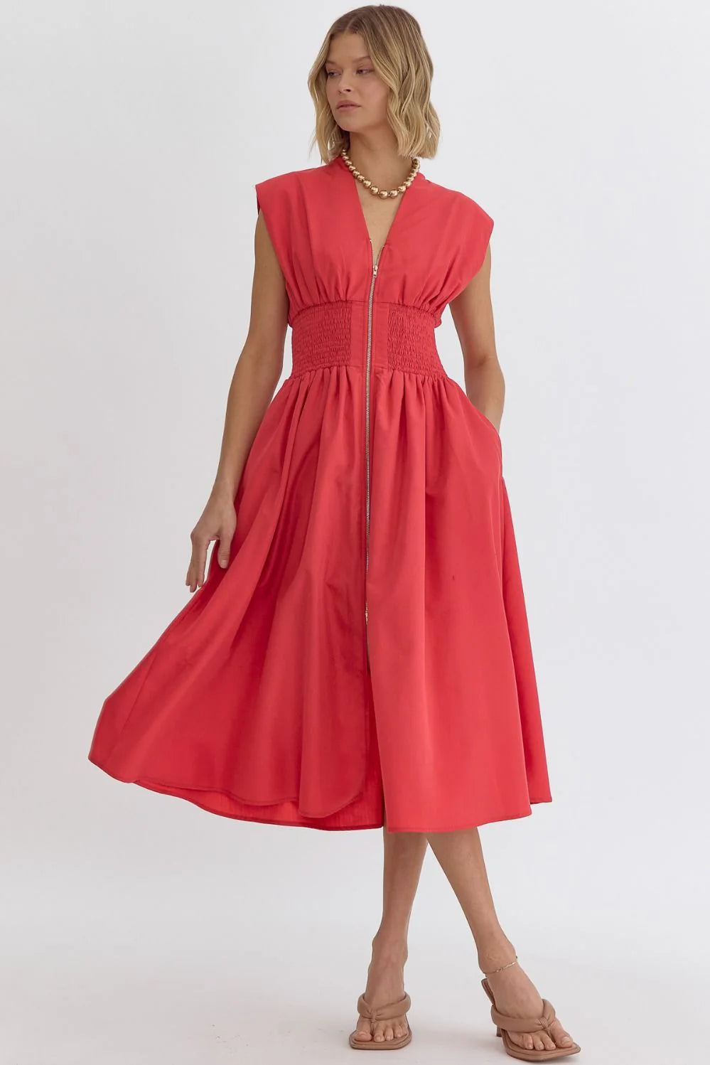 SUTTON ZIP MIDI DRESS