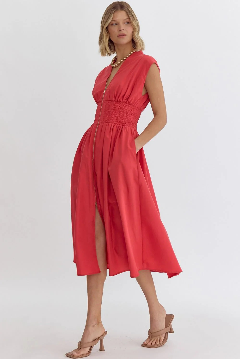 SUTTON ZIP MIDI DRESS