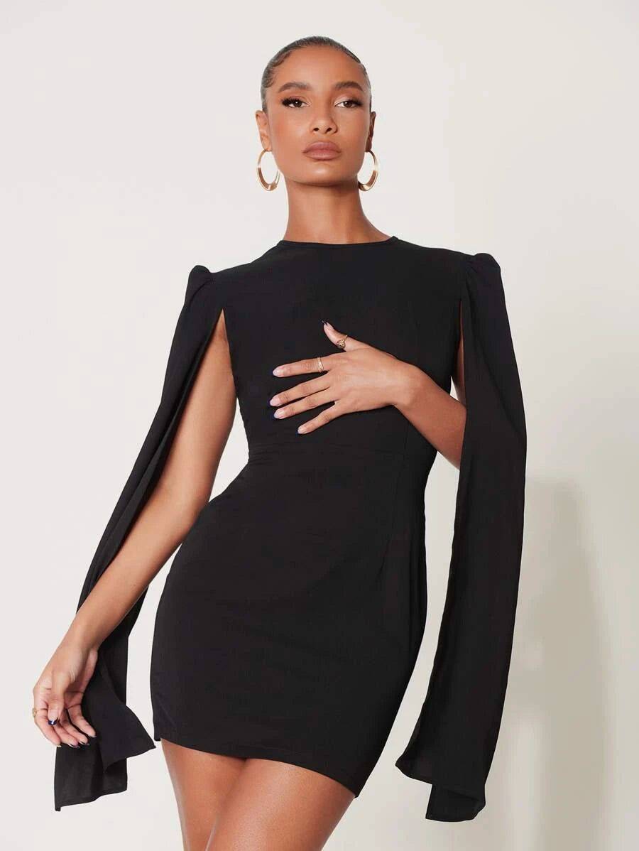 CLOAK SLEEVE DRESS