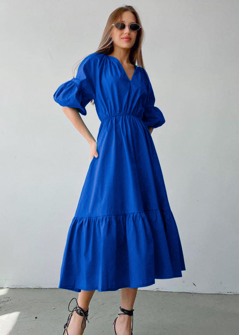 Puff sleeve maxi hot sale