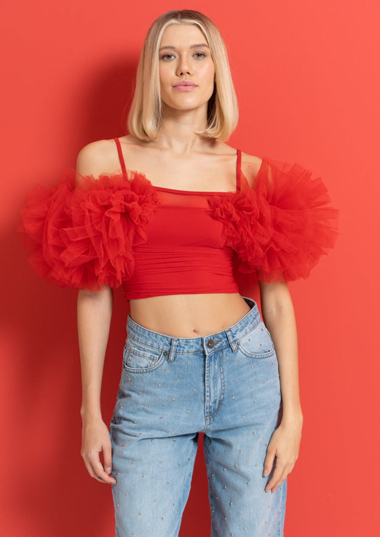 FRILL TULLE TOP