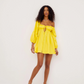 YELLOW COTTON SUMMER SHORT DRESS